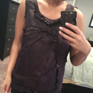 Lightly worn plum ruffle tank from JCrew